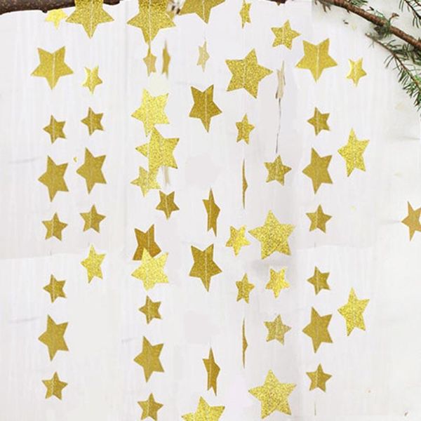 party decoration 4m paper banner garlands gold/silver star string chain for wedding birthday decora supplies diy hoom baby shower adornment
party decoration 4m paper banner garlands gold/silver star string chain for wedding birthday decora supplies diy hoom baby shower adornment