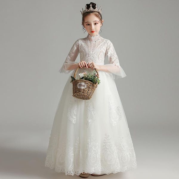 girl's dresses flower girl sequined embroidery beading high three quarter princess floor-length tulle lace luxury kids party gown h296, Red;yellow
girl's dresses flower girl sequined embroidery beading high three quarter princess floor-length tulle lace luxury kids party gown h296, Red;yellow