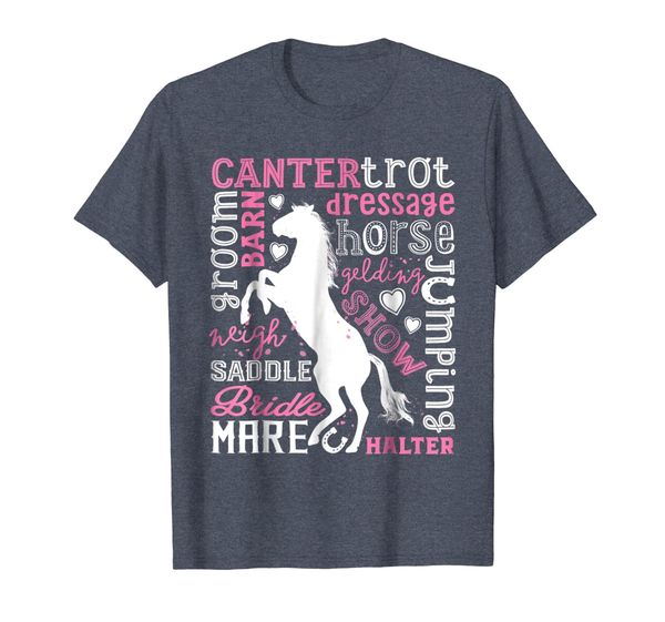 horse t shirt for girls women gifts horses horseback riding, White;black