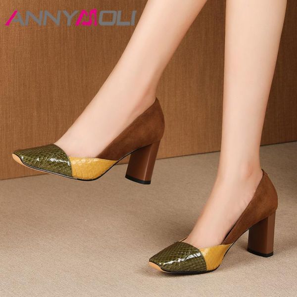 dress shoes annymoli high heels women pumps natural genuine leather thick heel party mixed colors square toe ladies size 39, Black
dress shoes annymoli high heels women pumps natural genuine leather thick heel party mixed colors square toe ladies size 39, Black