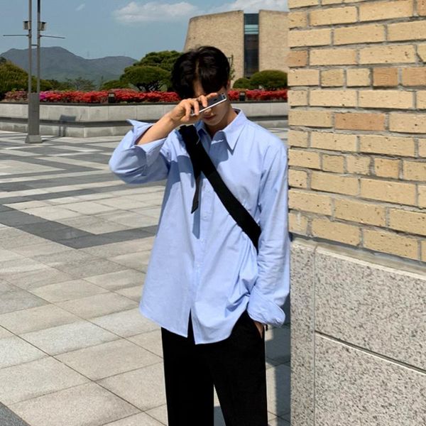 men's casual shirts spring and autumn long-sleeved shirt korean version of the trend loose blue pure color men, White;black
men's casual shirts spring and autumn long-sleeved shirt korean version of the trend loose blue pure color men, White;black