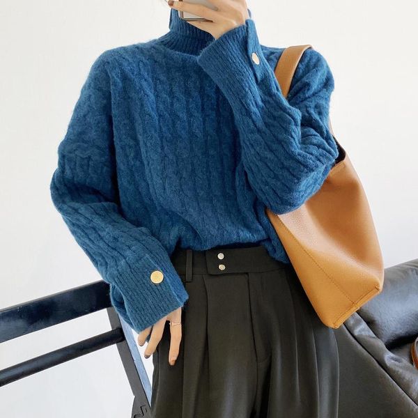yeeloca spring solid color thickened sweater women's casual high collar solid pullovers flare sleeve warm knitted top, White;black
yeeloca spring solid color thickened sweater women's casual high collar solid pullovers flare sleeve warm knitted top, White;black