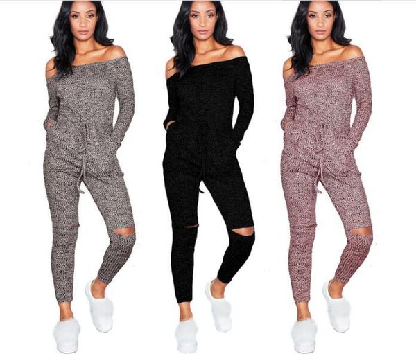 women's jumpsuits & rompers fashion off shoulder women long sleeve casual knitted hole jumpsuit female elastic waist overalls, Black;white
women's jumpsuits & rompers fashion off shoulder women long sleeve casual knitted hole jumpsuit female elastic waist overalls, Black;white