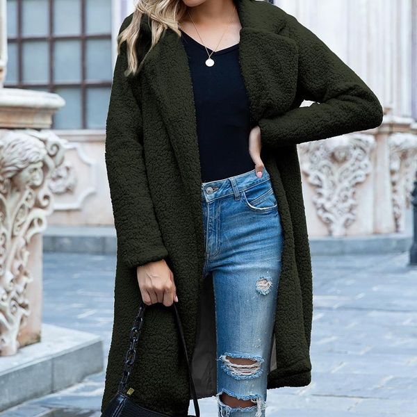 women's fur & faux winter women coat luxury solid long loose lapel overcoat thick warm plus size female plush coats, Black
women's fur & faux winter women coat luxury solid long loose lapel overcoat thick warm plus size female plush coats, Black