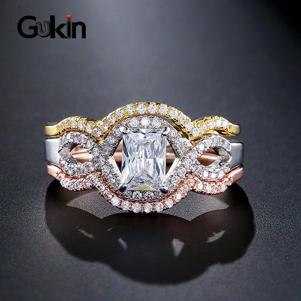 wedding rings gukin fashion luxury 3pcs zircon engagement sets for women mix metal colors jewelry crystal valentine gift, Slivery;golden
wedding rings gukin fashion luxury 3pcs zircon engagement sets for women mix metal colors jewelry crystal valentine gift, Slivery;golden
