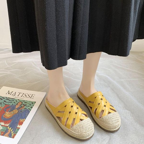 slippers flax breathable mules shoes women pu narrow band hollow flat sandals summer candy colors closed toe 2021, Black
slippers flax breathable mules shoes women pu narrow band hollow flat sandals summer candy colors closed toe 2021, Black