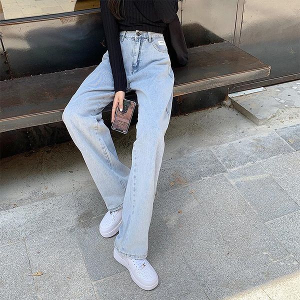 women's jeans autumn wide pants korean chic all-match artifact large length, Blue
women's jeans autumn wide pants korean chic all-match artifact large length, Blue