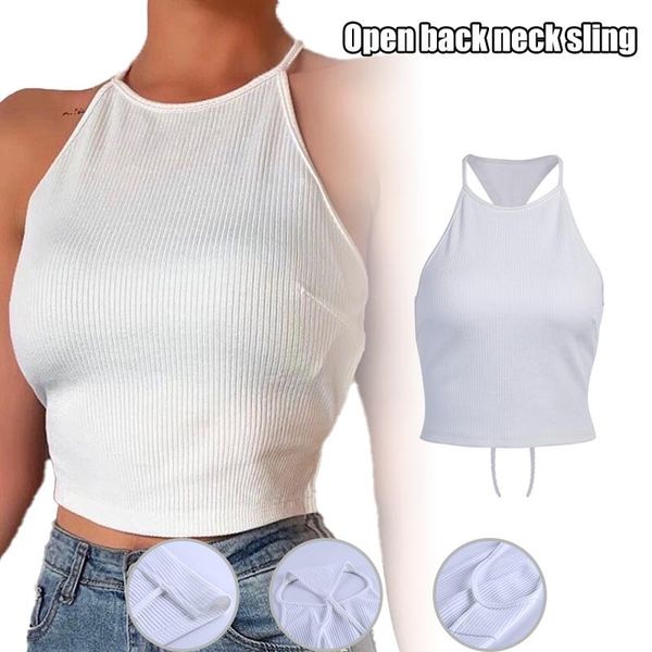 women's t-shirt spaghetti strap women slim backless tee back tie up chic corset for summer party club, White
women's t-shirt spaghetti strap women slim backless tee back tie up chic corset for summer party club, White