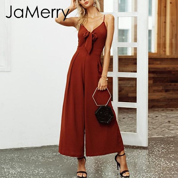 women's jumpsuits & rompers jamerry 2021 bow tie adjustable women jumpsuit elegant solid spring long romper chic wide leg casual street, Black;white
women's jumpsuits & rompers jamerry 2021 bow tie adjustable women jumpsuit elegant solid spring long romper chic wide leg casual street, Black;white