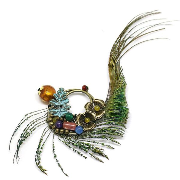 pins, brooches ethnic peacock feather brooch bronze metal flower chinese style colorful bead accessories women ornament, Gray
pins, brooches ethnic peacock feather brooch bronze metal flower chinese style colorful bead accessories women ornament, Gray