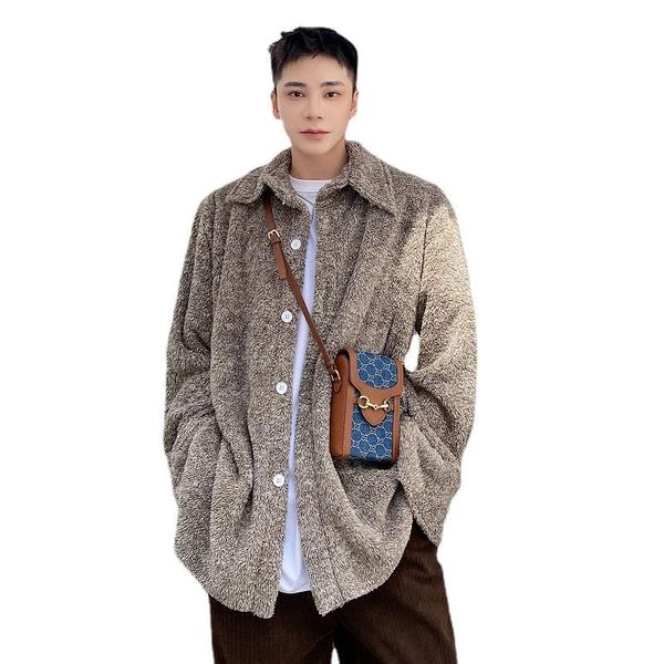 men's casual shirts men autumn winter korean thick coral fleece long sleeve loose shirt coat man women streetwear fashion jacket, White;black
men's casual shirts men autumn winter korean thick coral fleece long sleeve loose shirt coat man women streetwear fashion jacket, White;black