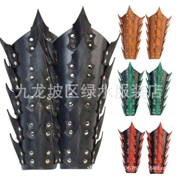 medieval scale clasp steampunk lace up gladiator wristband armor fashion cosplay accessories