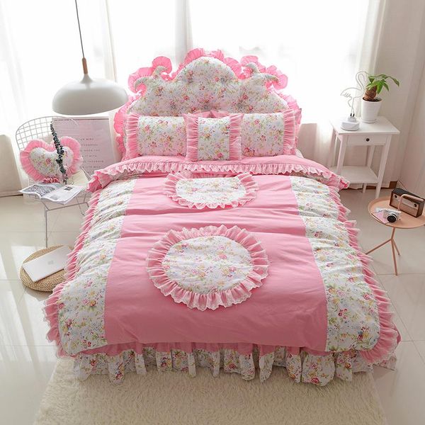 bedding sets 4/6pcs pastoral style set cotton princess bedspread pink ruffles duvet cover bed skirt sheet bedclothes girls bedroom
bedding sets 4/6pcs pastoral style set cotton princess bedspread pink ruffles duvet cover bed skirt sheet bedclothes girls bedroom