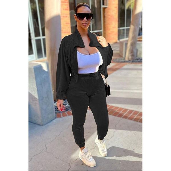 women's two piece pants fall 2021 fashionable street casual velvet zipper front pocket coat drawstring trousers solid color sports suit, White
women's two piece pants fall 2021 fashionable street casual velvet zipper front pocket coat drawstring trousers solid color sports suit, White