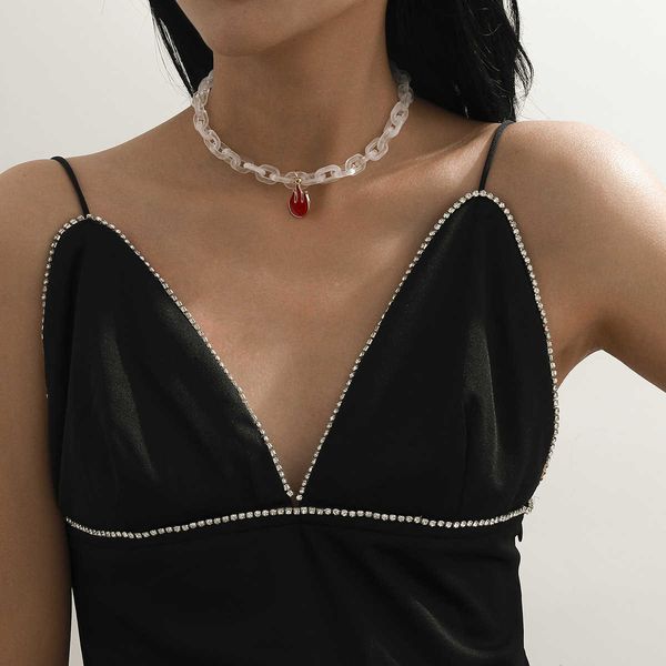 simple accessories: alec chain necklace, feminine temperament, versatile red flame necklace, Silver
simple accessories: alec chain necklace, feminine temperament, versatile red flame necklace, Silver