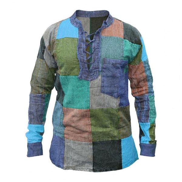 men's casual shirts shirt clothing/shirts for men patchwork lace up vintage colorful long sleeve autumn daily wear, White;black
men's casual shirts shirt clothing/shirts for men patchwork lace up vintage colorful long sleeve autumn daily wear, White;black