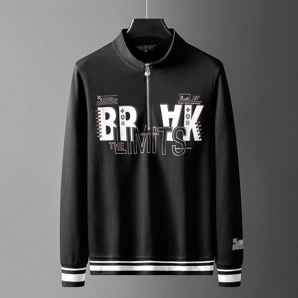 men's hoodies & sweatshirts high end luxury casual clothes 2021 autumn zipper stand collar letter printing drill long sleeve top, Black
men's hoodies & sweatshirts high end luxury casual clothes 2021 autumn zipper stand collar letter printing drill long sleeve top, Black