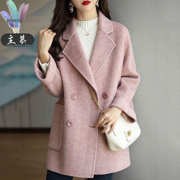 women's wool & blends autumn winter woman fashion woolen coat female loose shirt casual outerwear ladies double button lapel jacket a28, Black
women's wool & blends autumn winter woman fashion woolen coat female loose shirt casual outerwear ladies double button lapel jacket a28, Black