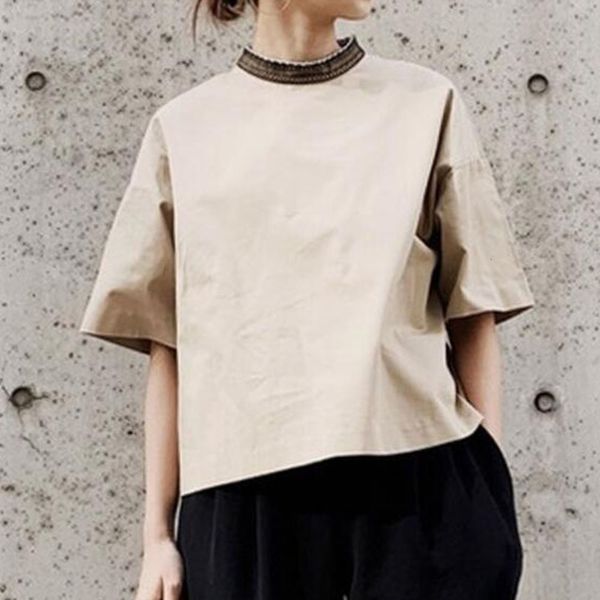 2021 summer new dozen station collar all matching fashion shirt informal brown elegant thin w imy9, White
2021 summer new dozen station collar all matching fashion shirt informal brown elegant thin w imy9, White