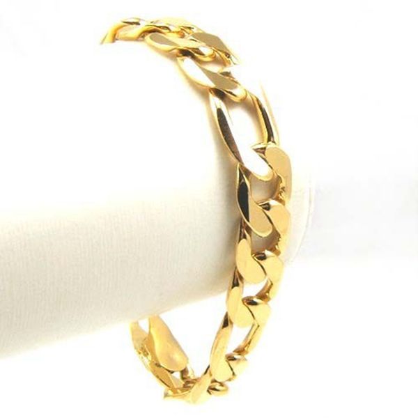 figaro chain 18ct yellow gold filled mens bracelet wrist chain link 8.6 inches, Black
figaro chain 18ct yellow gold filled mens bracelet wrist chain link 8.6 inches, Black