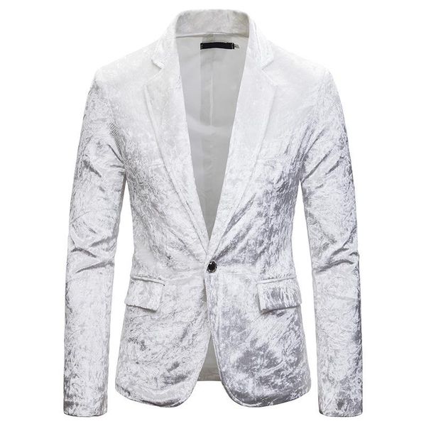 men's suits & blazers mens white velvet blazer jacket 2021 brand single button slim fit men party wedding prom suit costume homme, White;black
men's suits & blazers mens white velvet blazer jacket 2021 brand single button slim fit men party wedding prom suit costume homme, White;black