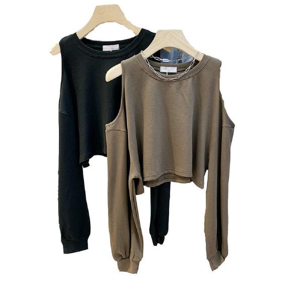 women off shoulder long sleeve short t-shirt autumn round neck casual woman clothing spring solid fashion t-shirts, White
women off shoulder long sleeve short t-shirt autumn round neck casual woman clothing spring solid fashion t-shirts, White