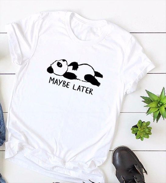 maybe later cute panda print womens casual funny girl hipster clothing tumblr shirts, White
maybe later cute panda print womens casual funny girl hipster clothing tumblr shirts, White