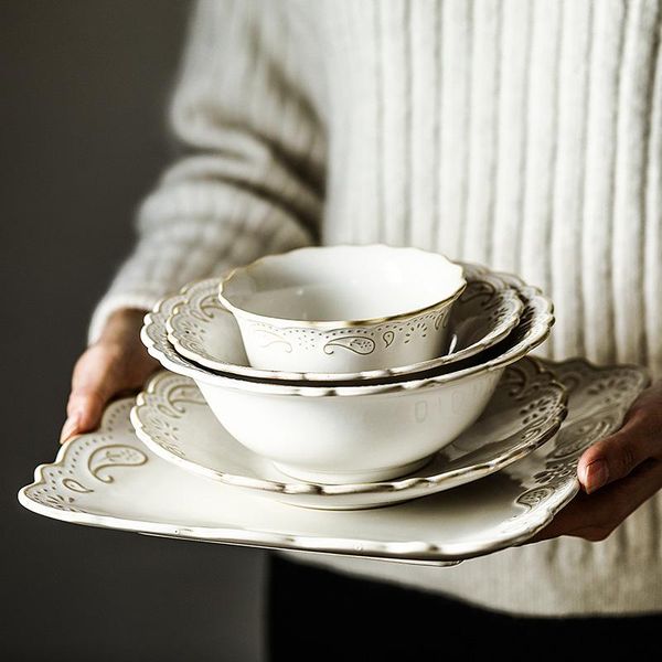 dishes & plates antique relief ceramic dinner plate set porcelain main dish serving tray dessert salad tableware for restaurant home cafe
dishes & plates antique relief ceramic dinner plate set porcelain main dish serving tray dessert salad tableware for restaurant home cafe