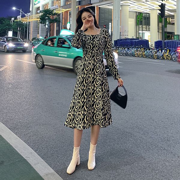 new 2021 elegant spring summer for women chic print high waist female vestidos femme lkii, Black;gray
new 2021 elegant spring summer for women chic print high waist female vestidos femme lkii, Black;gray