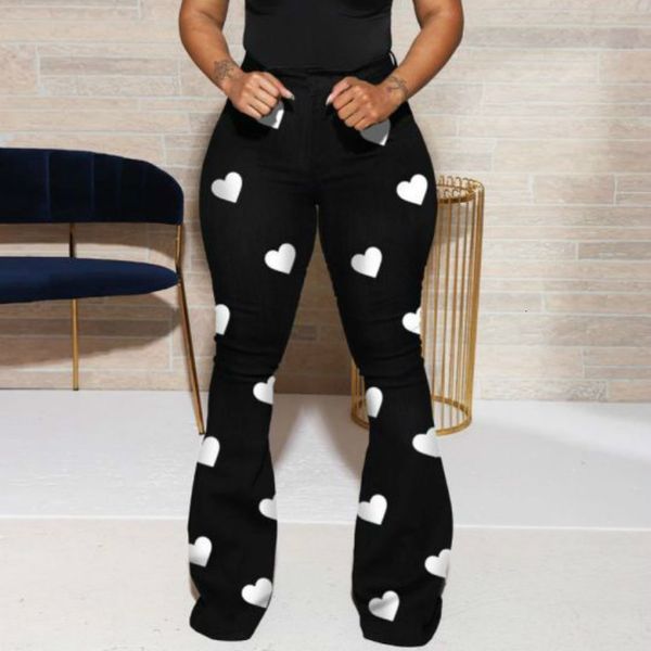 women high waist flare pants trousers printed heart fashion package hip elastic female spring new plus size ladies african 2021 bfod, Black;white
women high waist flare pants trousers printed heart fashion package hip elastic female spring new plus size ladies african 2021 bfod, Black;white