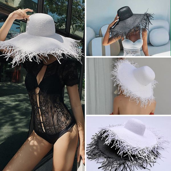 2021 new women beach sun straw hat wide brim uv protection summer cap for female v4vj, Blue;gray
2021 new women beach sun straw hat wide brim uv protection summer cap for female v4vj, Blue;gray