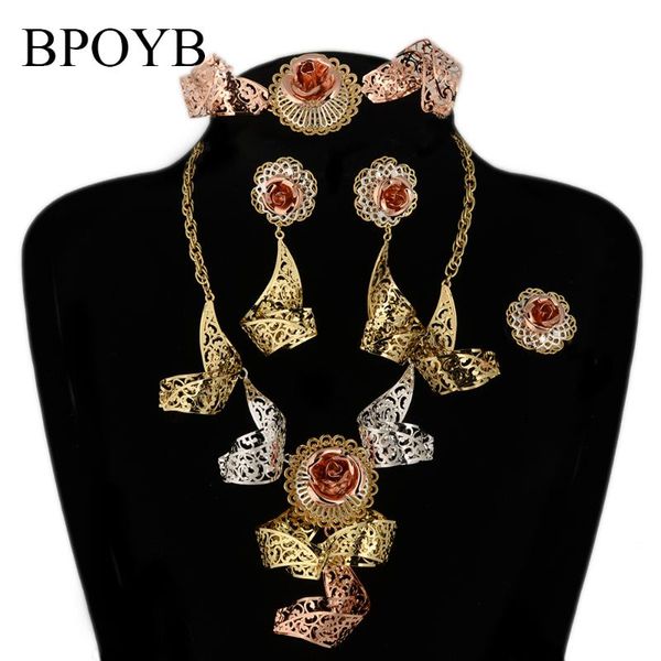 earrings & necklace bpoyb 2021 designer jewelri for woman high-end fashion magnificent 3 tones costume set dubai gold color jewelry sets, Silver
earrings & necklace bpoyb 2021 designer jewelri for woman high-end fashion magnificent 3 tones costume set dubai gold color jewelry sets, Silver