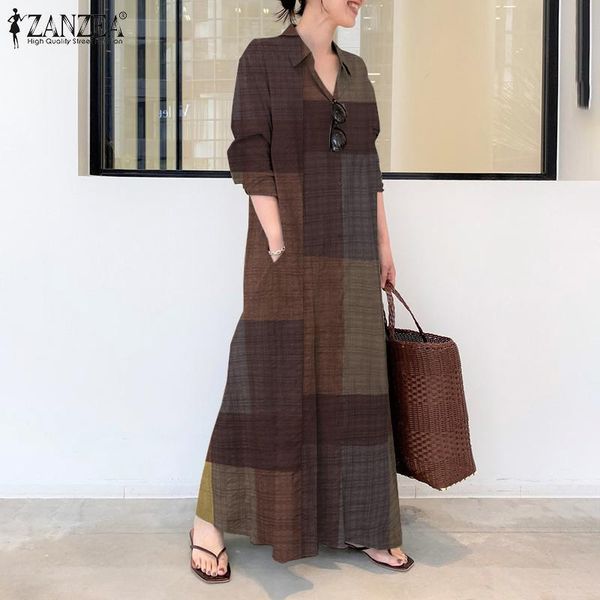 casual dresses zanzea 2021 kaftan spring shirt dress women's check sundress button maxi vestidos female lapel robe femme plus size, Black;gray
casual dresses zanzea 2021 kaftan spring shirt dress women's check sundress button maxi vestidos female lapel robe femme plus size, Black;gray