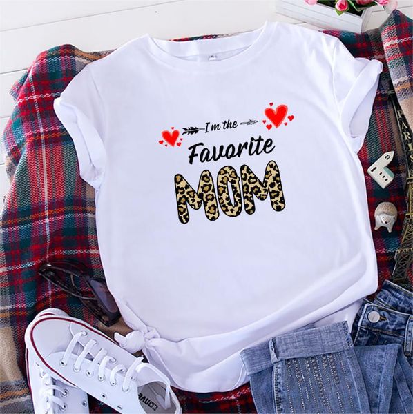 women's t-shirt fauarite mom leopard print women t shirt short sleeve o neck loose tshirt ladies tee clothes camisetas mujer, White
women's t-shirt fauarite mom leopard print women t shirt short sleeve o neck loose tshirt ladies tee clothes camisetas mujer, White