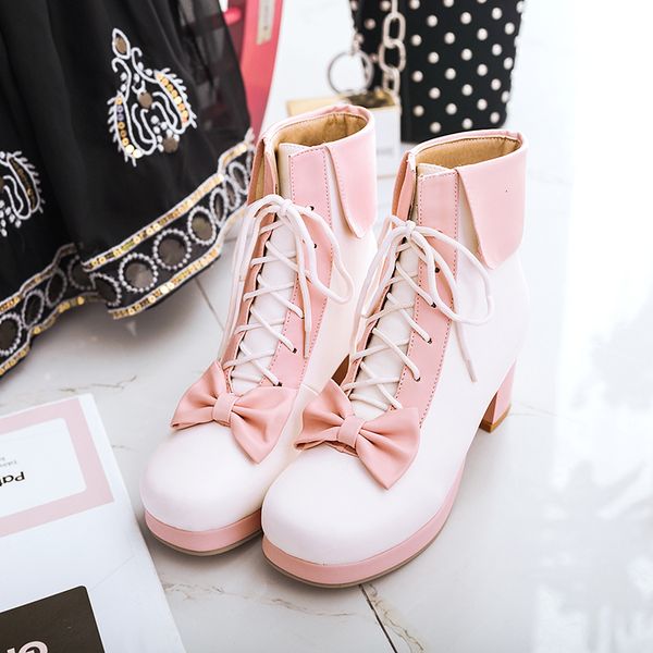 lolita sweet girls of the female kawaii japanese beautiful anime shoes boots harujuku women's cosplay mid-heels 5cm pt64, Black
lolita sweet girls of the female kawaii japanese beautiful anime shoes boots harujuku women's cosplay mid-heels 5cm pt64, Black