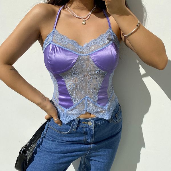 e-girl lace patchwork y2k crop summer streetwear goth aesthetic tank for women v-neck party clubwear, White
e-girl lace patchwork y2k crop summer streetwear goth aesthetic tank for women v-neck party clubwear, White