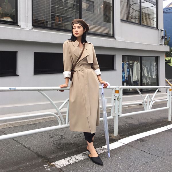 new 2021 spring female trench coat high street women clothes slim outerwear woman office lady long windbreaker with belt jck8, Tan;black
new 2021 spring female trench coat high street women clothes slim outerwear woman office lady long windbreaker with belt jck8, Tan;black