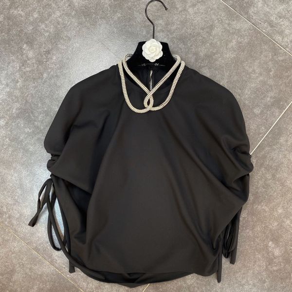 2021 spring new arrival black solid round color necklace decoration short elastic cord t-shirt 4o3n, White
2021 spring new arrival black solid round color necklace decoration short elastic cord t-shirt 4o3n, White