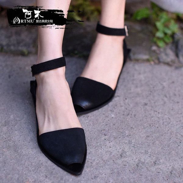 artmu original retro genuine leather flat women sandals female pointed toe summer handmade elegant sandals 1516 w905#, Black
artmu original retro genuine leather flat women sandals female pointed toe summer handmade elegant sandals 1516 w905#, Black