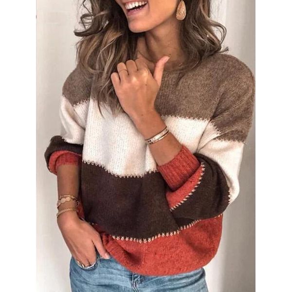 women's sweaters loose autumn winter striped sweater women pullover plus size womens femme chandails oversized color block, White;black
women's sweaters loose autumn winter striped sweater women pullover plus size womens femme chandails oversized color block, White;black
