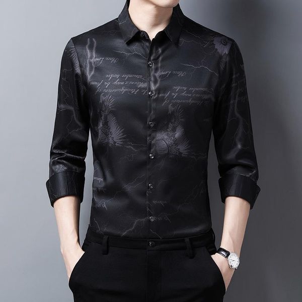 men's casual shirts clothing 2021 spring autumn long-sleeved shirt middle-aged young thin print trend cardigan loose, White;black
men's casual shirts clothing 2021 spring autumn long-sleeved shirt middle-aged young thin print trend cardigan loose, White;black