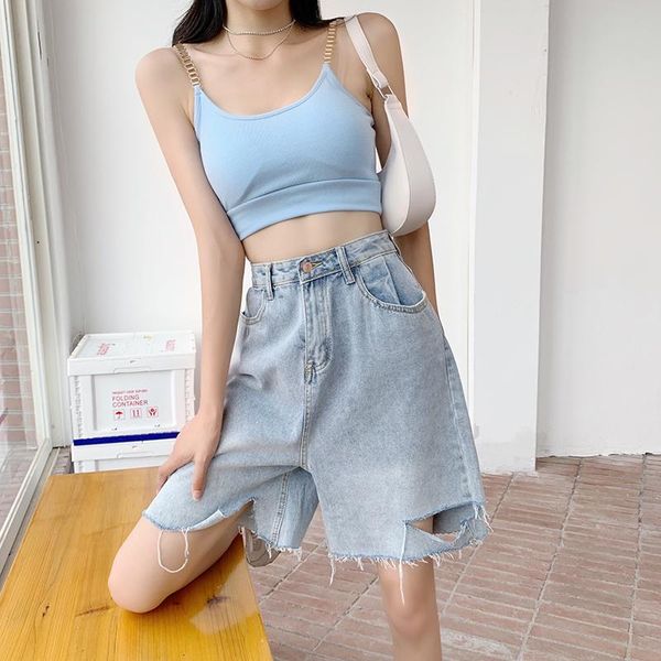 women's jeans spot large size ripped denim shorts women loose high waist straight leg pants wide five-point hong kong flavor p, Blue
women's jeans spot large size ripped denim shorts women loose high waist straight leg pants wide five-point hong kong flavor p, Blue