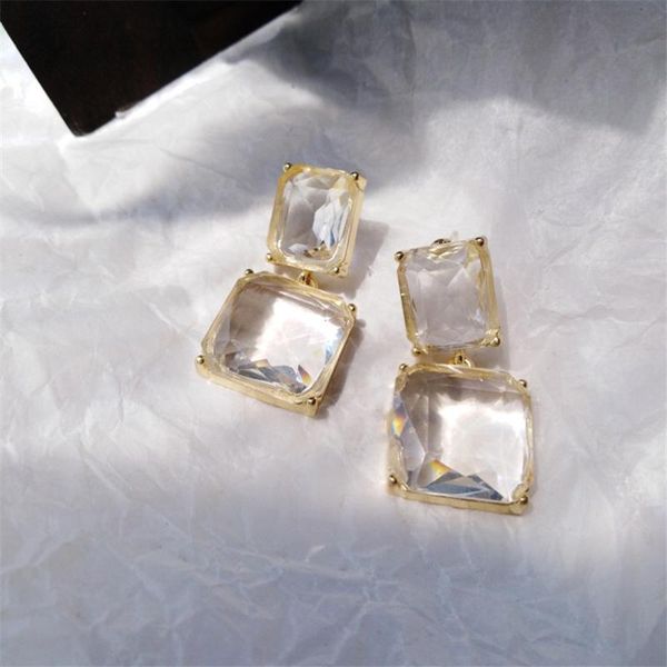 dangle & chandelier 2021 korean design fashion jewelry double square earrings luxury transparent glass crystal party for women gift, Silver
dangle & chandelier 2021 korean design fashion jewelry double square earrings luxury transparent glass crystal party for women gift, Silver
