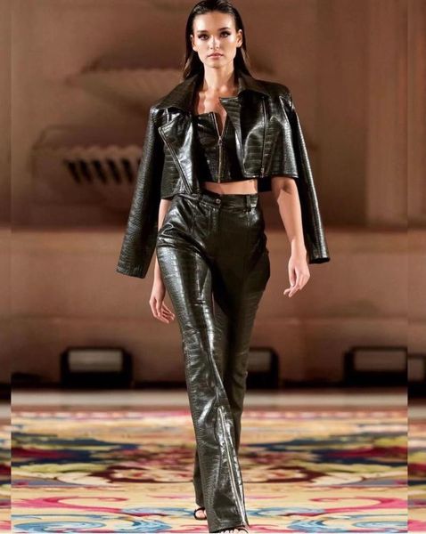 women's fur & faux arlenesain croco leather different kinds of women jacket, Black
women's fur & faux arlenesain croco leather different kinds of women jacket, Black