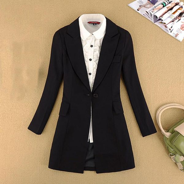 women's suits & blazers women office lady style single button casual blazer mujer jackets feminino longo plus size womens clothing chaq, White;black
women's suits & blazers women office lady style single button casual blazer mujer jackets feminino longo plus size womens clothing chaq, White;black
