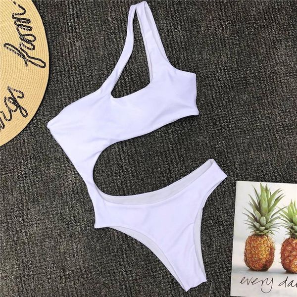 women's swimwear 2021 swimming suit for women one piece swimsuit pure irregular cutout shoulder bikini maillot de bain femme, White;black
women's swimwear 2021 swimming suit for women one piece swimsuit pure irregular cutout shoulder bikini maillot de bain femme, White;black