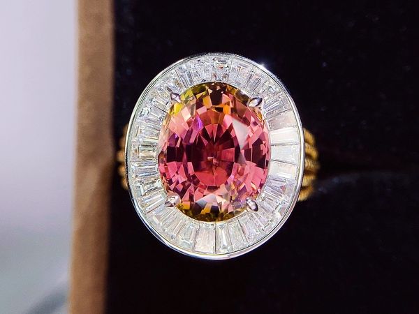 hjy cgtl tourmaline ring pure 18k gold 100% natural watermelon tourmaline 5.18ct gemstone female rings for women fine ring, Silver
hjy cgtl tourmaline ring pure 18k gold 100% natural watermelon tourmaline 5.18ct gemstone female rings for women fine ring, Silver