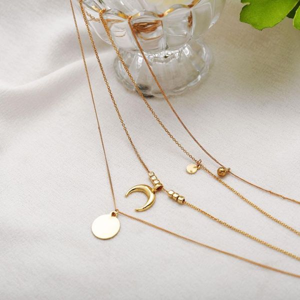 chains creative fashion personality multilayer moon disc pendant women's necklace gift jewelry, Silver
chains creative fashion personality multilayer moon disc pendant women's necklace gift jewelry, Silver