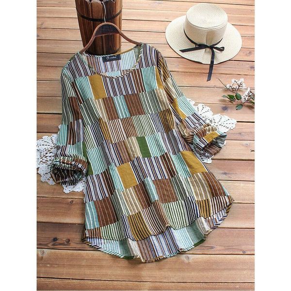 womens long sleeve loose casual round neck color plaid shirt summer fashion long sleeve shirt plus size l 5xl blue green 2021, White
womens long sleeve loose casual round neck color plaid shirt summer fashion long sleeve shirt plus size l 5xl blue green 2021, White