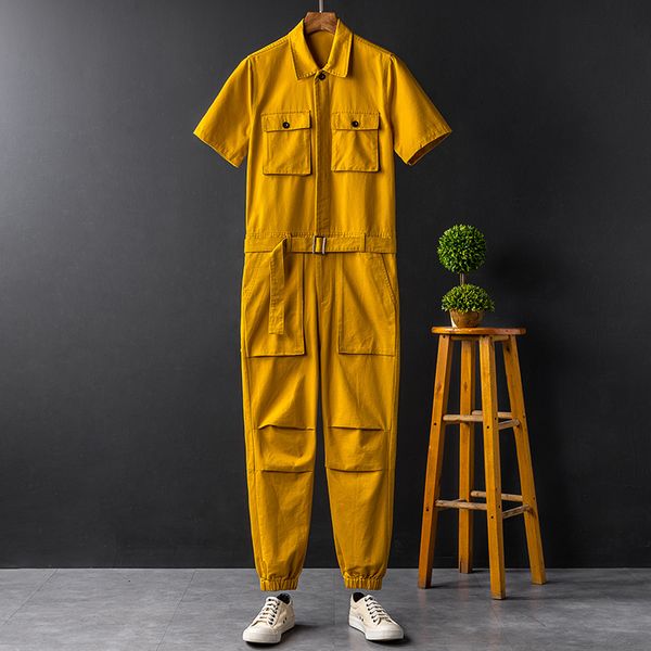 support custom logo summer jumpsuit suit men and women same style wear work wear tooling hip hop short sleeve suit nine points, Blue
support custom logo summer jumpsuit suit men and women same style wear work wear tooling hip hop short sleeve suit nine points, Blue